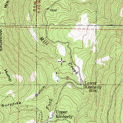 Topographic Map of Middle Fork Mill Creek, UT