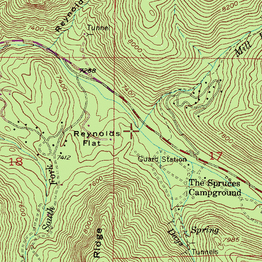 Topographic Map of Mill D North Fork, UT