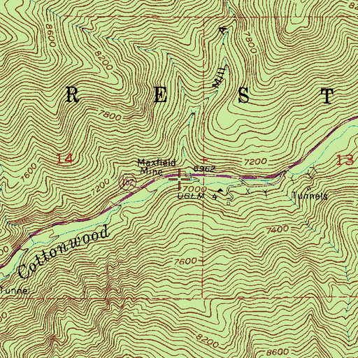 Topographic Map of Mill Gulch, UT