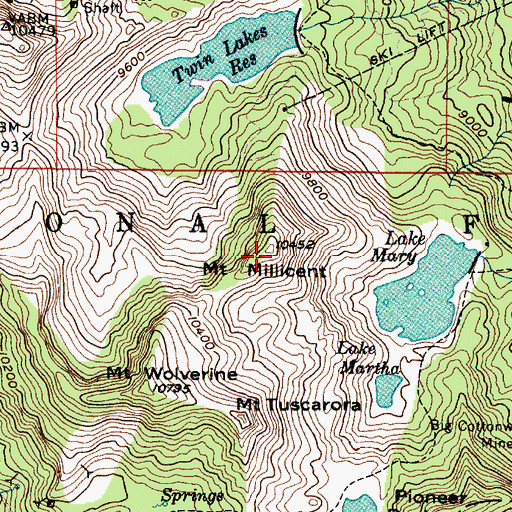 Topographic Map of Mount Millicent, UT