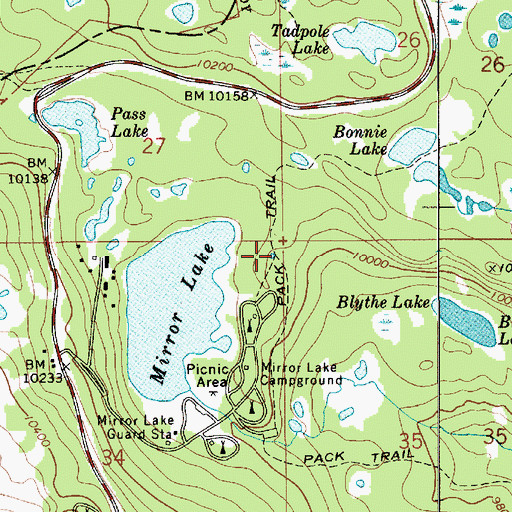 Topographic Map of Mirror Lake, UT