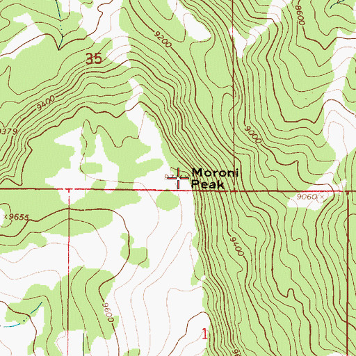 Topographic Map of Moroni Peak, UT