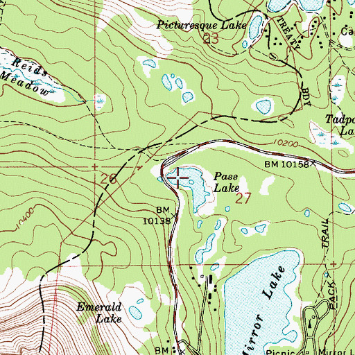 Topographic Map of Pass Lake, UT