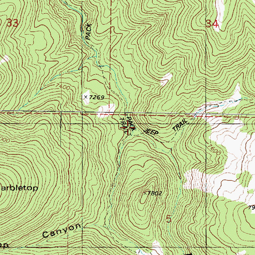 Topographic Map of Picnic Creek, UT