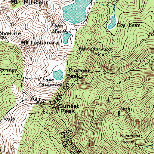 Topographic Map of Pioneer Peak, UT