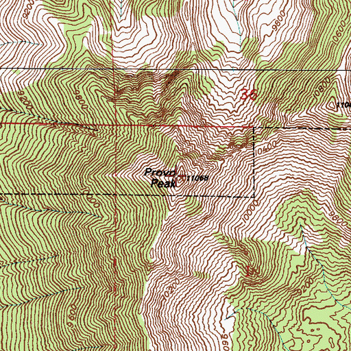 Topographic Map of Provo Peak, UT