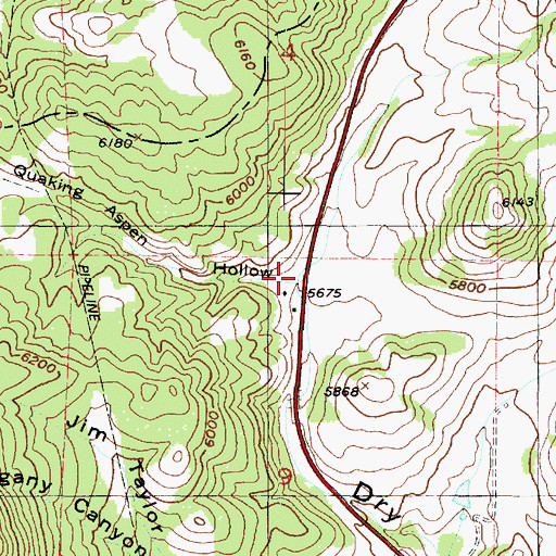 Topographic Map of Quaking Aspen Hollow, UT