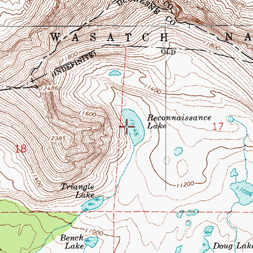 Topographic Map of Reconnaissance Lake, UT