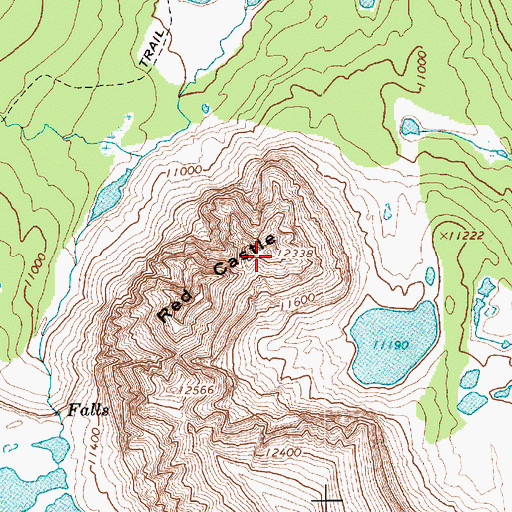 Topographic Map of Red Castle, UT