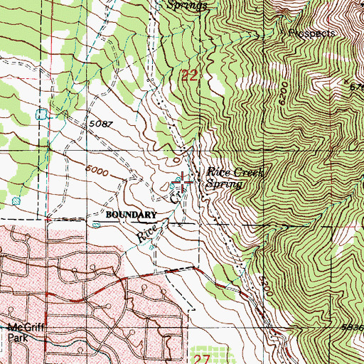 Topographic Map of Rice Creek Spring, UT