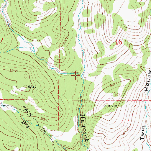 Topographic Map of Right Fork Haycock Creek, UT