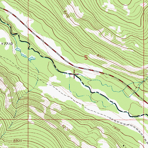 Topographic Map of Rock Creek, UT