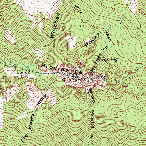 Topographic Map of Rocky Hollow, UT