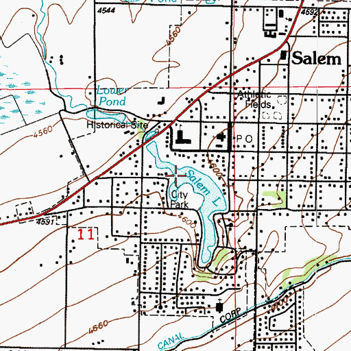 Topographic Map of Salem Lake, UT