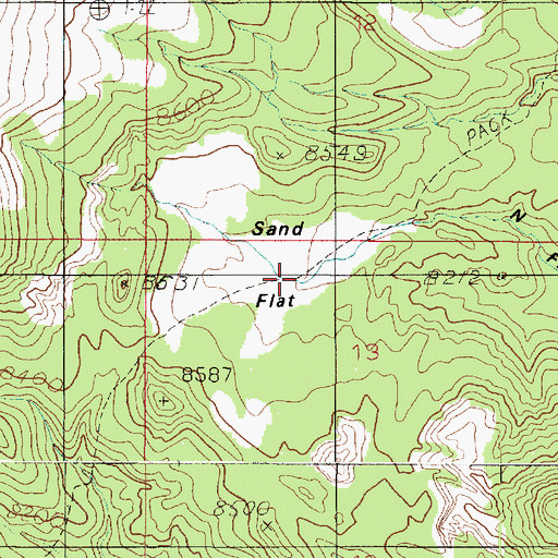 Topographic Map of Sand Flat, UT