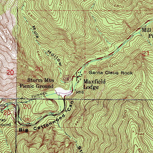 Topographic Map of Santa Claus Rock, UT