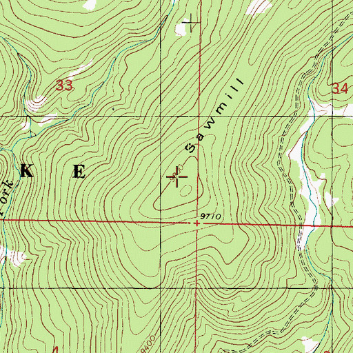 Topographic Map of Sawmill Ridge, UT