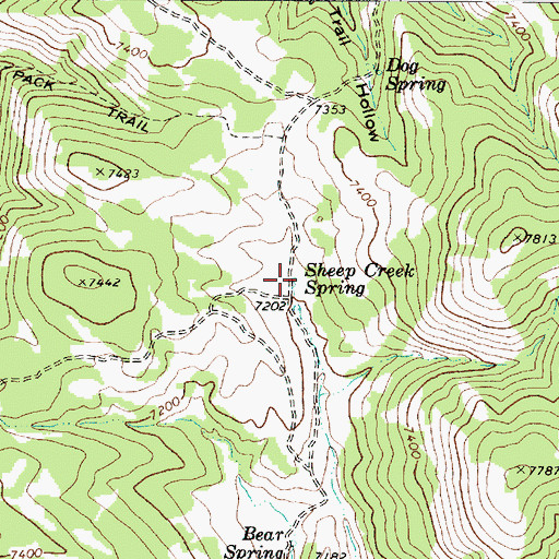Topographic Map of Sheep Creek Spring, UT
