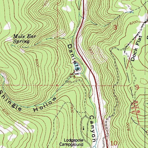 Topographic Map of Shingle Hollow, UT