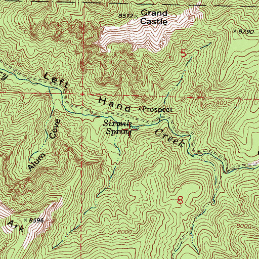 Topographic Map of Sixmile Spring, UT