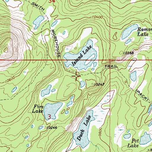 Topographic Map of Smith Morehouse Trail, UT