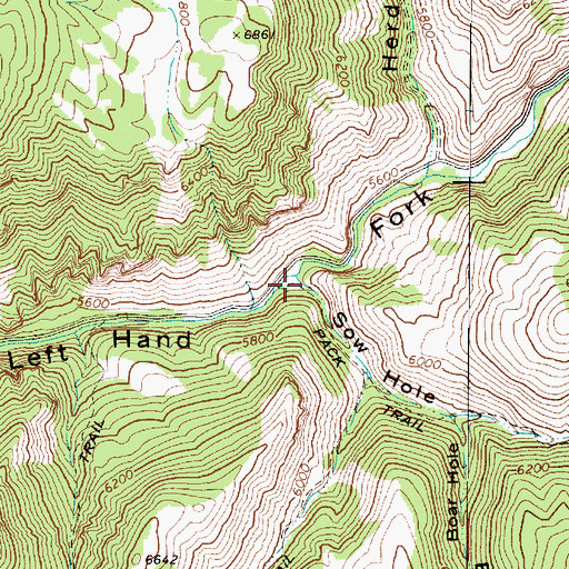 Topographic Map of Sow Hole, UT