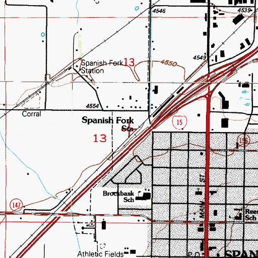 Topographic Map of Spanish Fork Station, UT