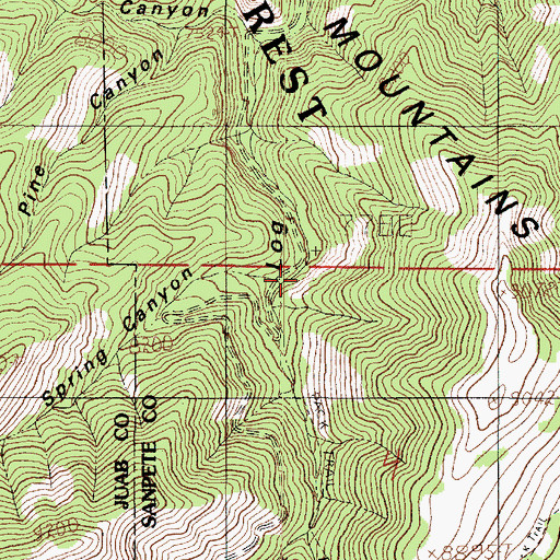 Topographic Map of Spring Canyon, UT