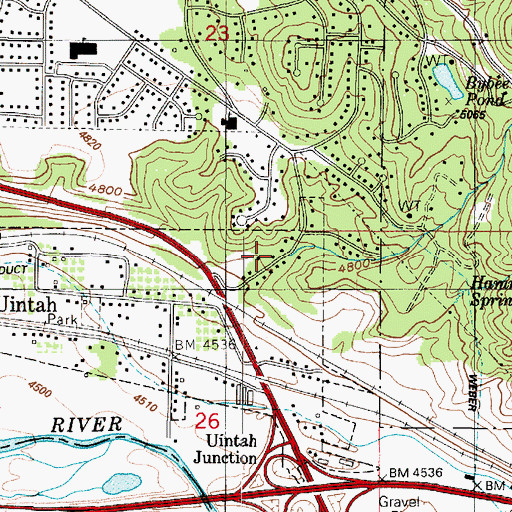 Topographic Map of Spring Creek, UT