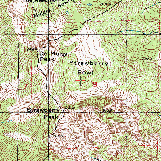 Topographic Map of Strawberry Bowl, UT