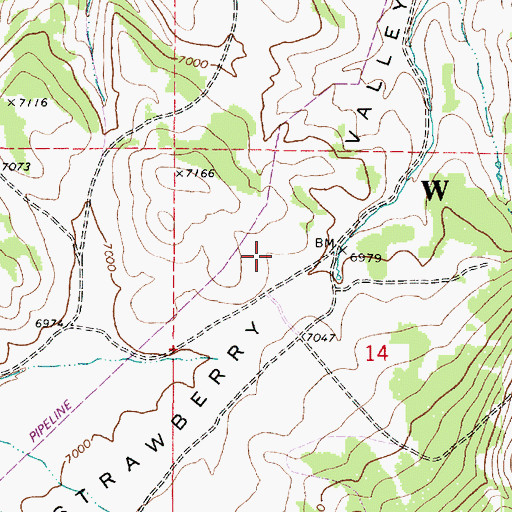 Topographic Map of Strawberry Valley, UT