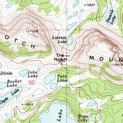 Topographic Map of The Notch, UT