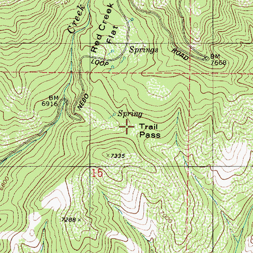 Topographic Map of Trail Pass, UT