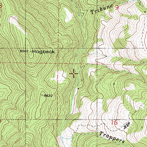 Topographic Map of Trappers Creek, UT