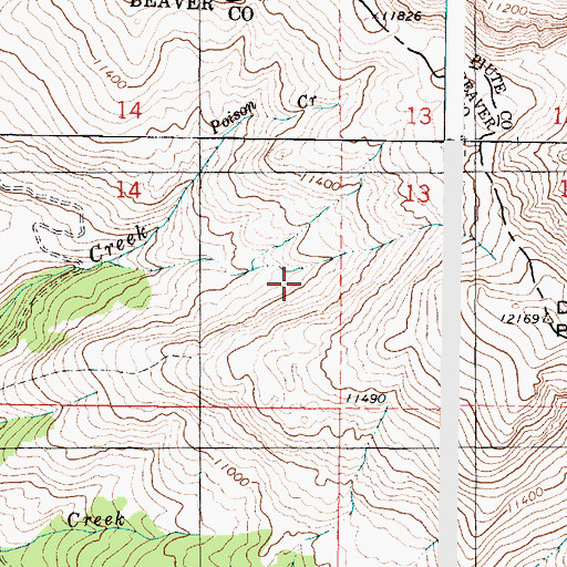 Topographic Map of Tushar Mountains, UT