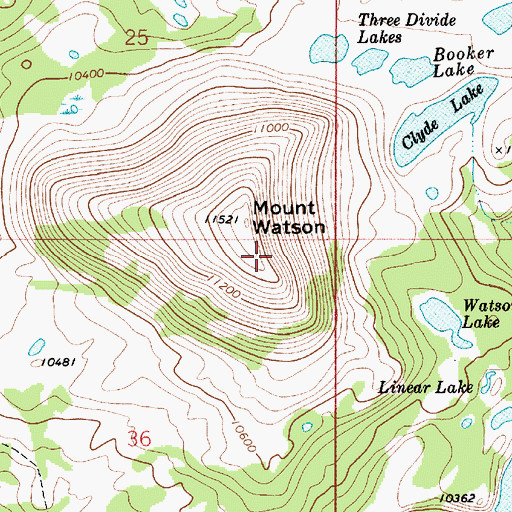 Topographic Map of Mount Watson, UT