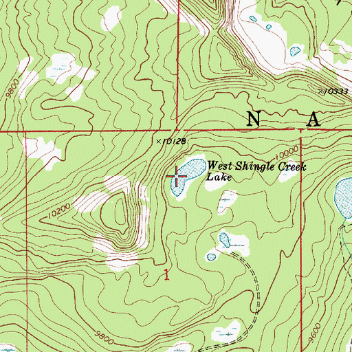 Topographic Map of West Shingle Creek Lake, UT