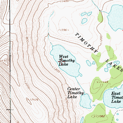 Topographic Map of West Timothy Lake, UT