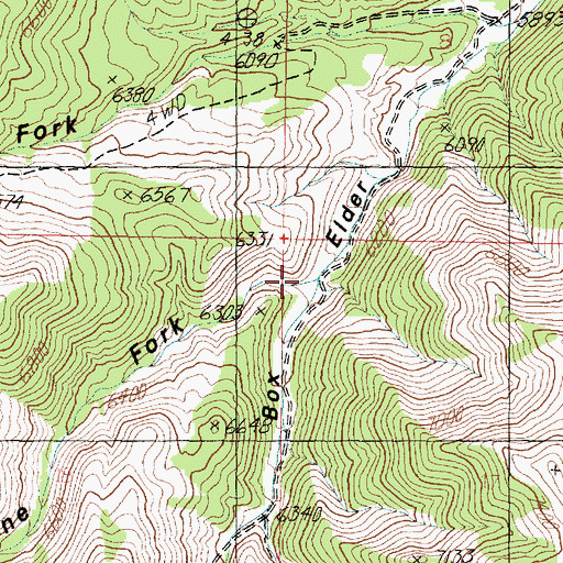 Topographic Map of White Pine Fork, UT