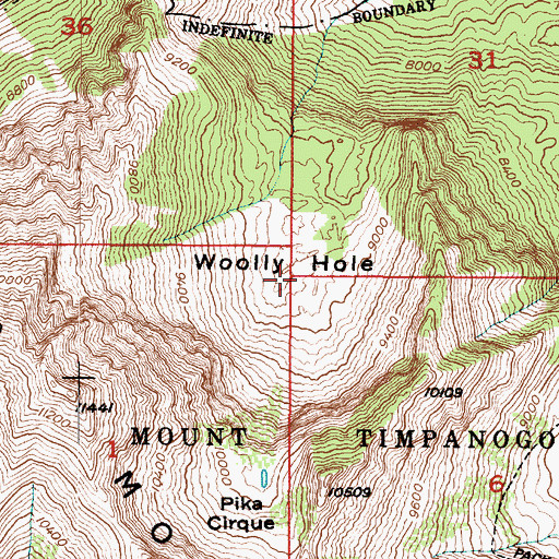 Topographic Map of Woolly Hole, UT