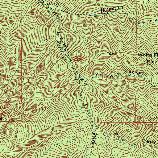 Topographic Map of Yellow Jacket Gulch, UT