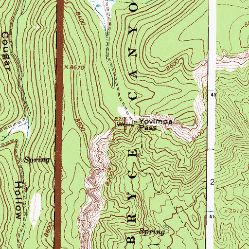 Topographic Map of Yovimpa Pass, UT