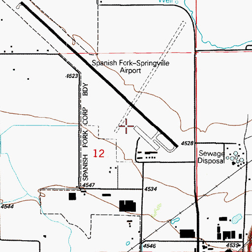 Topographic Map of Spanish Fork Airport-Springville-Woodhouse Field, UT