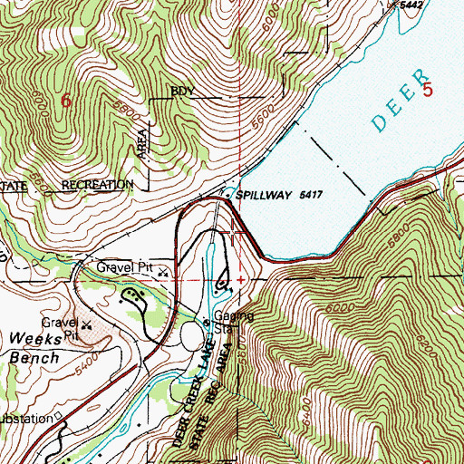 Topographic Map of Deer Creek Dam, UT