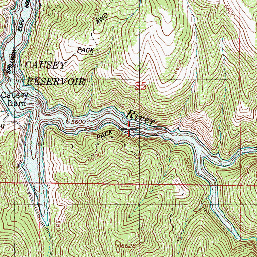 Topographic Map of Causey Reservoir, UT