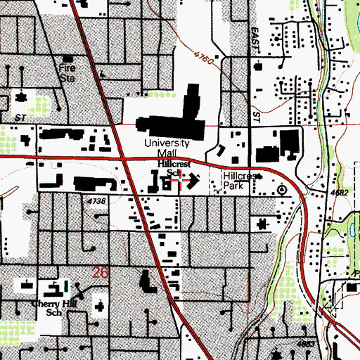 Topographic Map of Hillcrest Elementary School, UT