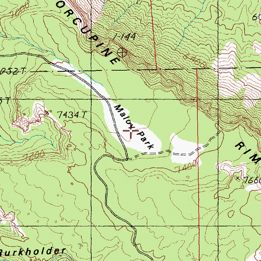 Topographic Map of Maloy Park, UT