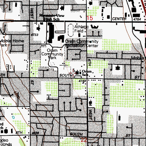 Topographic Map of Orem Elementary School, UT