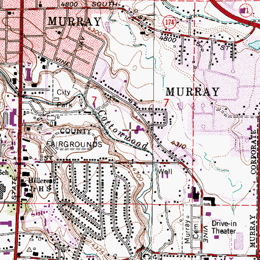 Topographic Map of Parkside Elementary School, UT