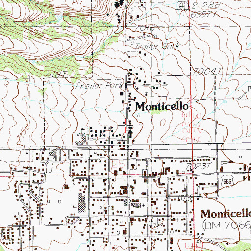 Topographic Map of Rowleys Trailer Park, UT